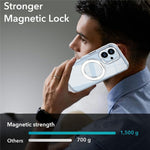 Til iPhone 17 Magnetisk Cover Drejelig Ring Stander Dobbeltfarvet Akryl + TPU Gennemsigtigt Telefoncover