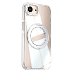For iPhone 16th / 17th Magnetic Case Rotating Ring Kickstand Dual Color Acrylic + TPU Clear Phone Cover
