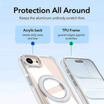 For iPhone 16th / 17th Magnetic Case Rotating Ring Kickstand Dual Color Acrylic + TPU Clear Phone Cover