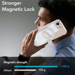 For iPhone 16th / 17th Magnetic Case Rotating Ring Kickstand Dual Color Acrylic + TPU Clear Phone Cover