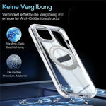 Til iPhone 12 Pro Max Magnetisk Cover Roterende Ring Kickstand Dobbeltfarvet Akryl + TPU Klart Telefoncover