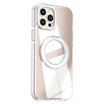Til iPhone 12 Pro Max Magnetisk Cover Roterende Ring Kickstand Dobbeltfarvet Akryl + TPU Klart Telefoncover
