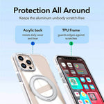 Til iPhone 12 Pro Max Magnetisk Cover Roterende Ring Kickstand Dobbeltfarvet Akryl + TPU Klart Telefoncover