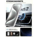 For iPhone 13 Pro Max Magnetic Case Rotating Ring Kickstand Dual Color Acrylic + TPU Clear Phone Cover