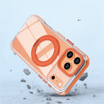 For iPhone 17 Pro Magnetic Case Rotating Ring Kickstand Dual Color Acrylic + TPU Clear Phone Cover