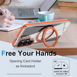 Til Samsung Galaxy S26+ Magnetisk Cover Roterende Ring Kickstand Dobbeltfarvet Akryl + TPU Gennemsigtigt Telefoncover