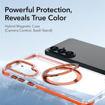 Til Samsung Galaxy S26+ Magnetisk Cover Roterende Ring Kickstand Dobbeltfarvet Akryl + TPU Gennemsigtigt Telefoncover