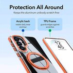 Til Samsung Galaxy S26+ Magnetisk Cover Roterende Ring Kickstand Dobbeltfarvet Akryl + TPU Gennemsigtigt Telefoncover