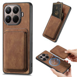 For Xiaomi 17T Case Compatible with MagSafe Leather Back Cover with Detachable Card Holder