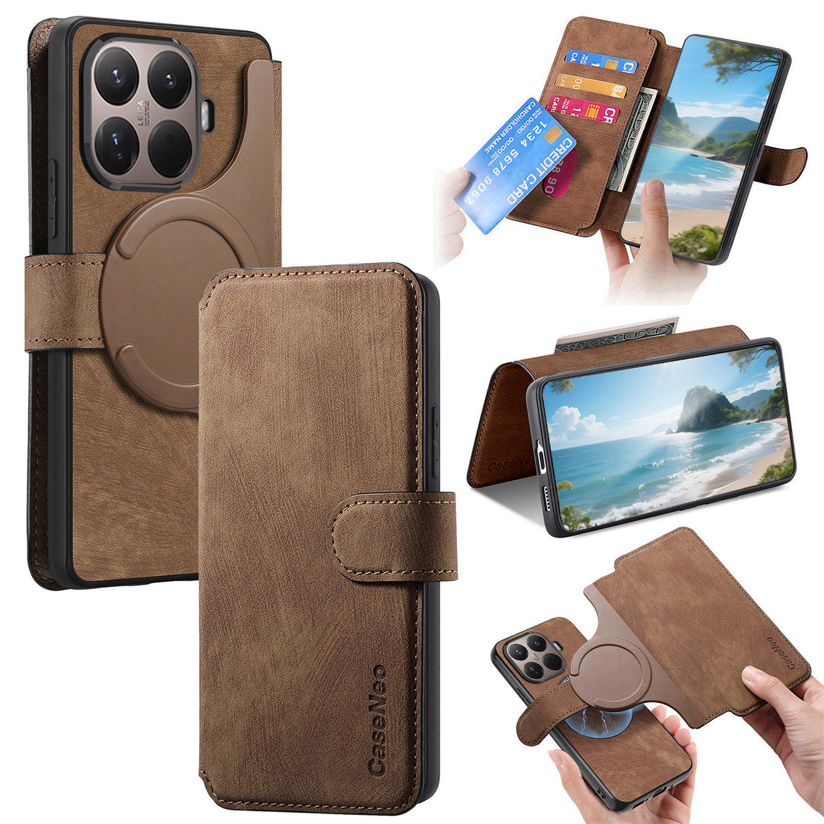 CASENEO for Xiaomi 17T Magnetic Case  Detachable Leather Phone Wallet Cover