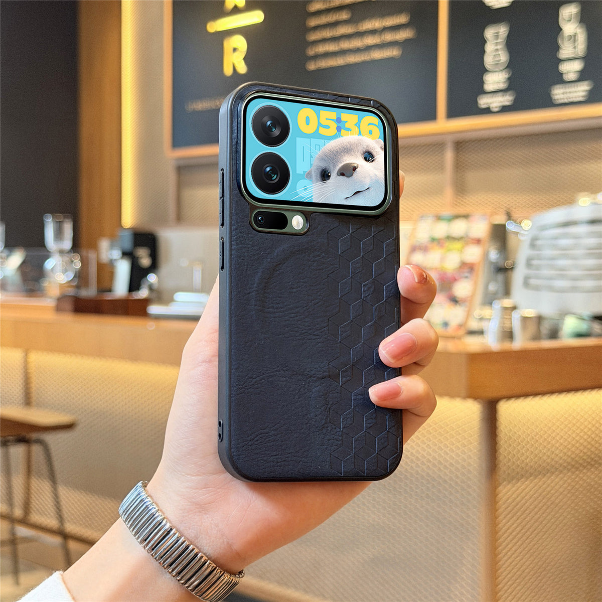 For Xiaomi 17 Pro Magnetic Phone Case with Grid Pattern Protective PU Leather + PC Cover