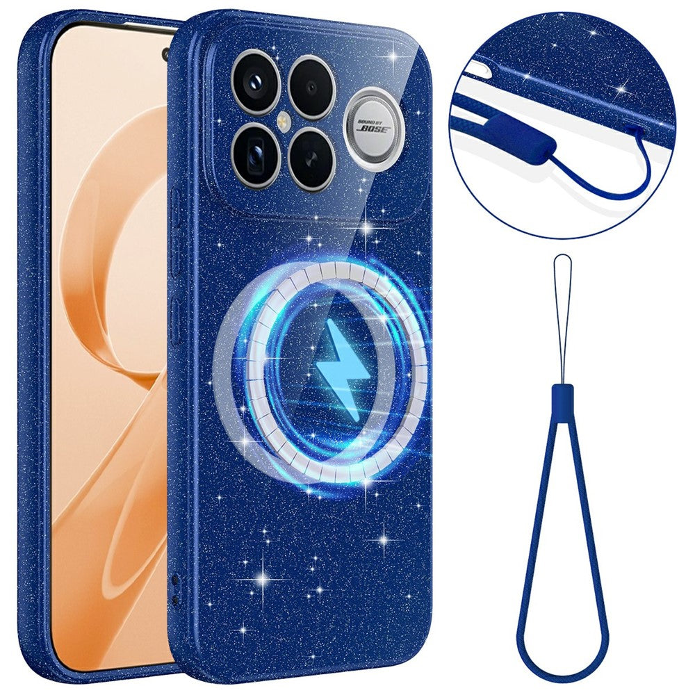 For Xiaomi Redmi K90 Pro Max 5G  /  Poco F8 Ultra Magnetic Case Glitter TPU Shockproof Phone Cover with Lanyard