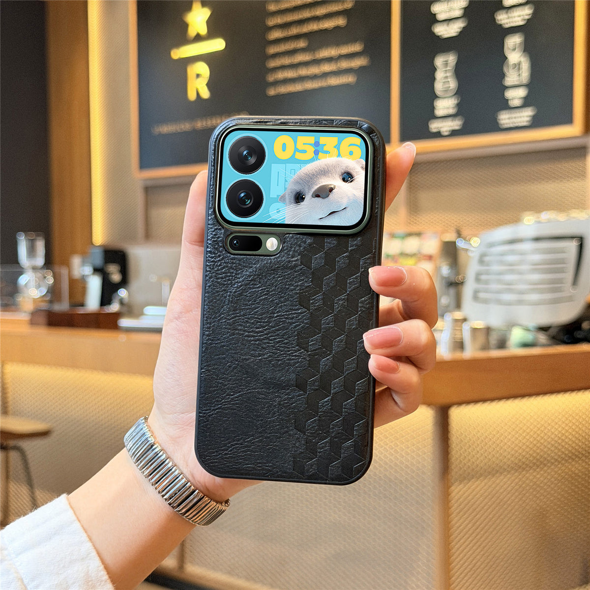 For Xiaomi 17 Pro Max Magnetic Phone Case with Grid Pattern Protective PU Leather + PC Cover