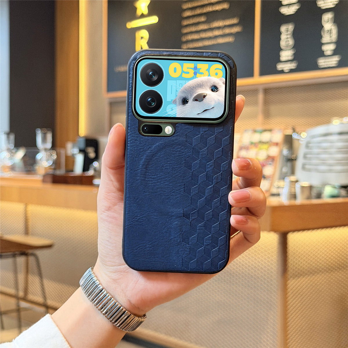 For Xiaomi 17 Pro Max Magnetic Phone Case with Grid Pattern Protective PU Leather + PC Cover