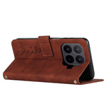 For Xiaomi 17T Pro Stand Case PU Leather Phone Cover Imprinted Heart Pattern