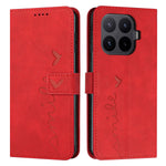 For Xiaomi 17T Pro Stand Case PU Leather Phone Cover Imprinted Heart Pattern