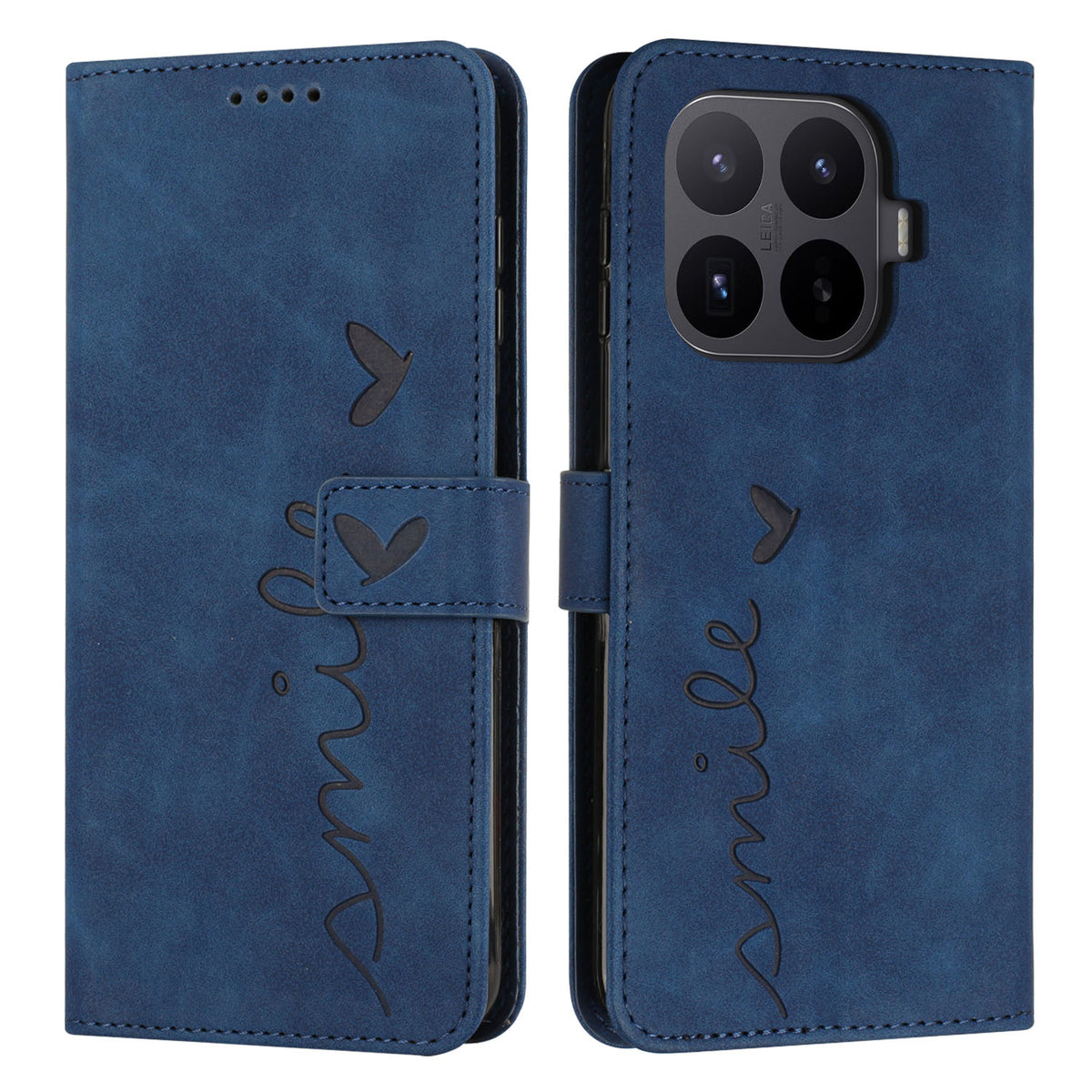 For Xiaomi 17T Pro Stand Case PU Leather Phone Cover Imprinted Heart Pattern