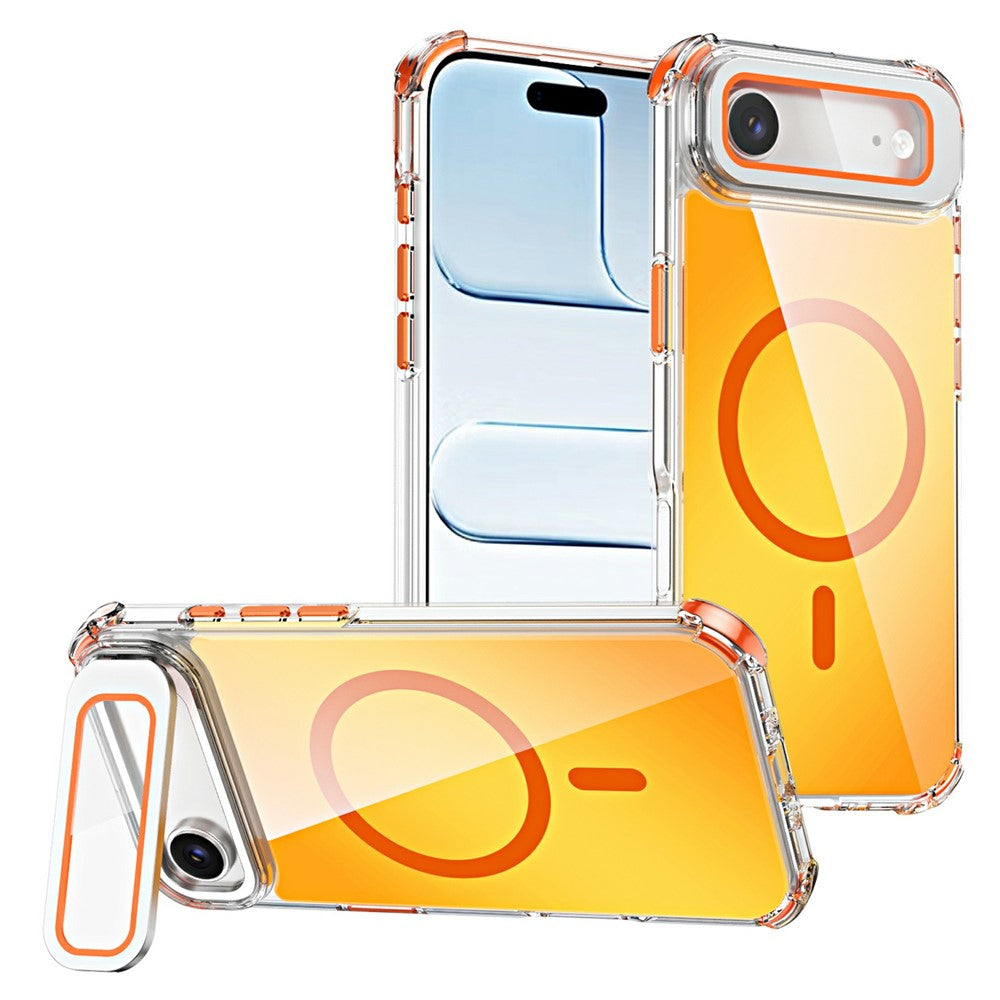 Til iPhone Air Magnetisk Cover Fire Hjørner Faldsikring TPU + Akryl Gradient Telefoncover med Linsefilm Støtteben