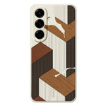 For Samsung Galaxy A37 5G Case Geometric Wood Grain Pattern Printing Straight Edge TPU Phone Back Cover