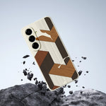 For Samsung Galaxy A37 5G Case Geometric Wood Grain Pattern Printing Straight Edge TPU Phone Back Cover
