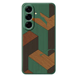 For Samsung Galaxy A37 5G Case Geometric Wood Grain Pattern Printing Straight Edge TPU Phone Back Cover