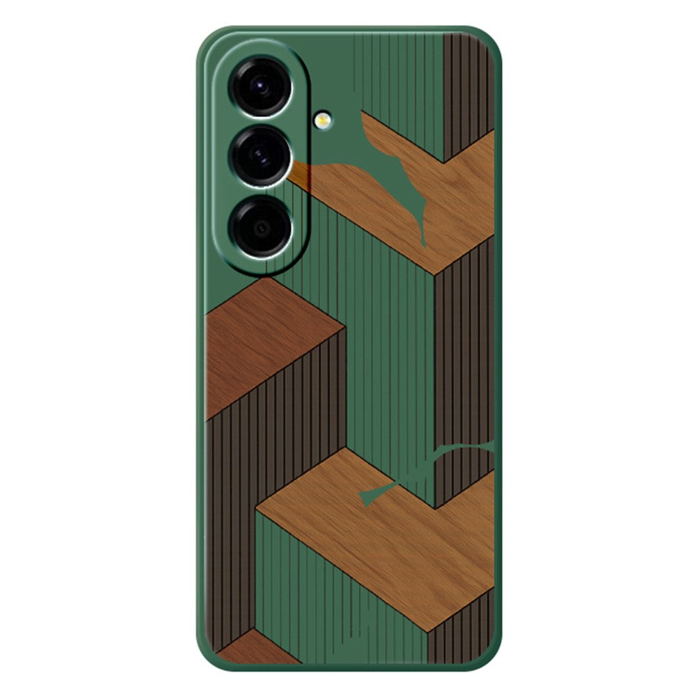 For Samsung Galaxy A37 5G Case Geometric Wood Grain Pattern Printing Straight Edge TPU Phone Back Cover