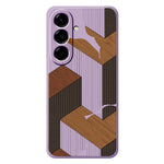 For Samsung Galaxy A37 5G Case Geometric Wood Grain Pattern Printing Straight Edge TPU Phone Back Cover