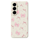 For Samsung Galaxy A27 5G Case Pink Bow Love Pattern Printing Straight Edge TPU Phone Back Cover