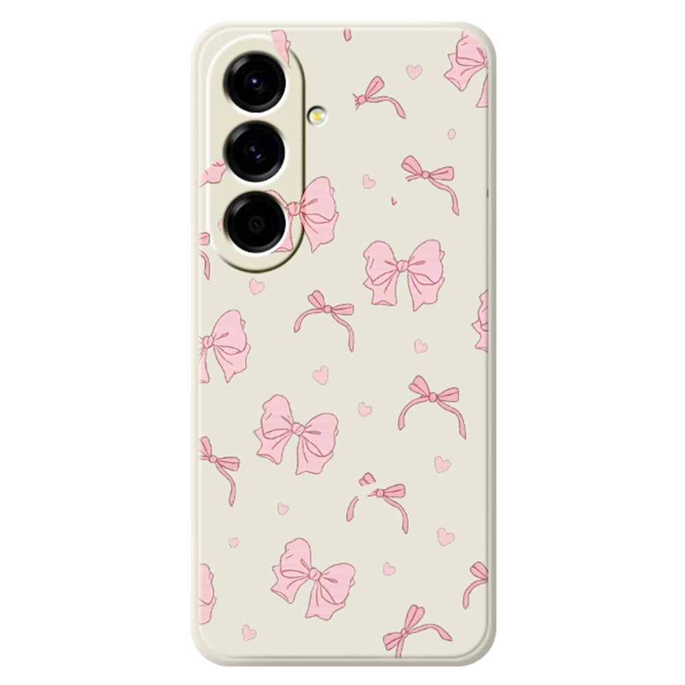 For Samsung Galaxy A27 5G Case Pink Bow Love Pattern Printing Straight Edge TPU Phone Back Cover