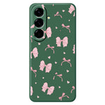 For Samsung Galaxy A27 5G Case Pink Bow Love Pattern Printing Straight Edge TPU Phone Back Cover