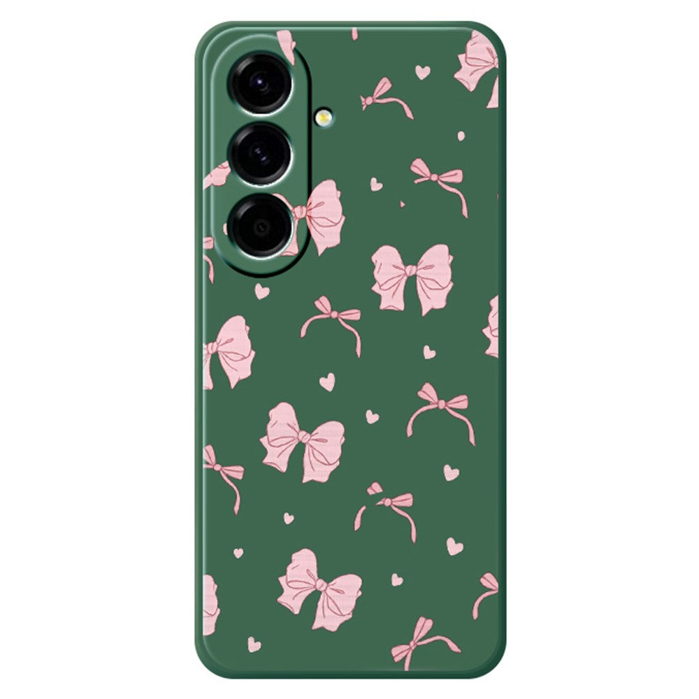 For Samsung Galaxy A27 5G Case Pink Bow Love Pattern Printing Straight Edge TPU Phone Back Cover