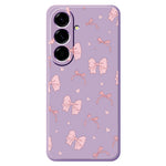 For Samsung Galaxy A27 5G Case Pink Bow Love Pattern Printing Straight Edge TPU Phone Back Cover