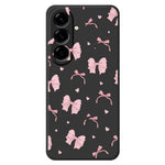 For Samsung Galaxy A27 5G Case Pink Bow Love Pattern Printing Straight Edge TPU Phone Back Cover