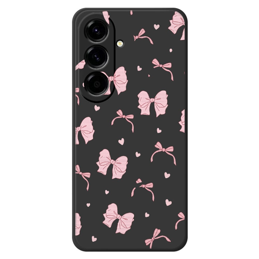 For Samsung Galaxy A27 5G Case Pink Bow Love Pattern Printing Straight Edge TPU Phone Back Cover