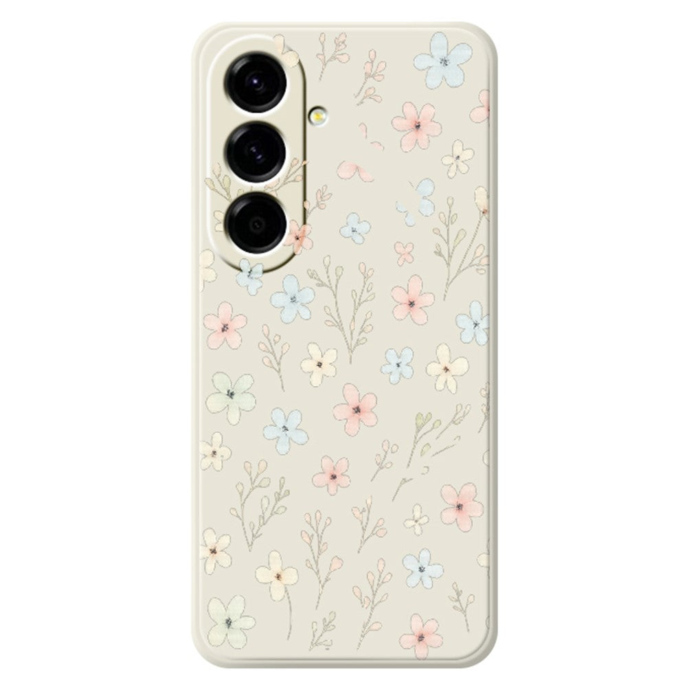 For Samsung Galaxy A27 5G Case Small Flower Branches Pattern Printing Straight Edge TPU Phone Back Cover