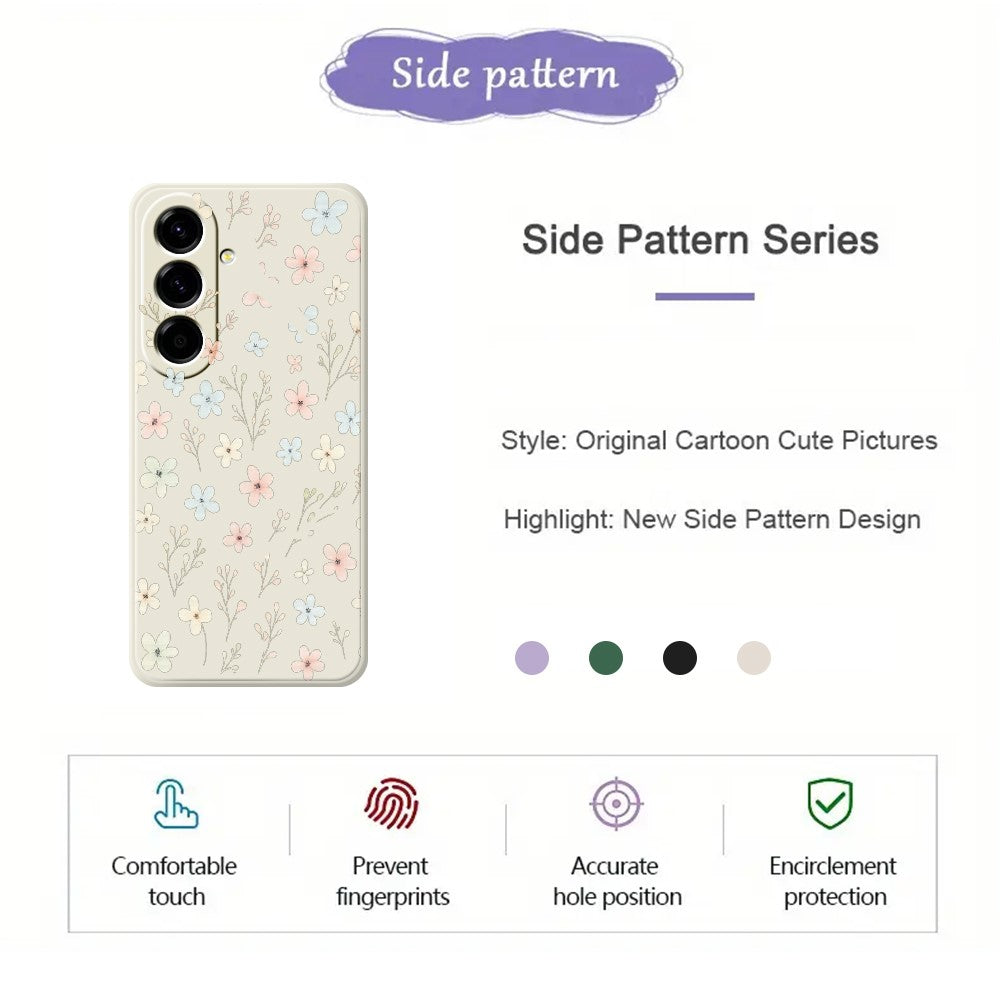 For Samsung Galaxy A27 5G Case Small Flower Branches Pattern Printing Straight Edge TPU Phone Back Cover