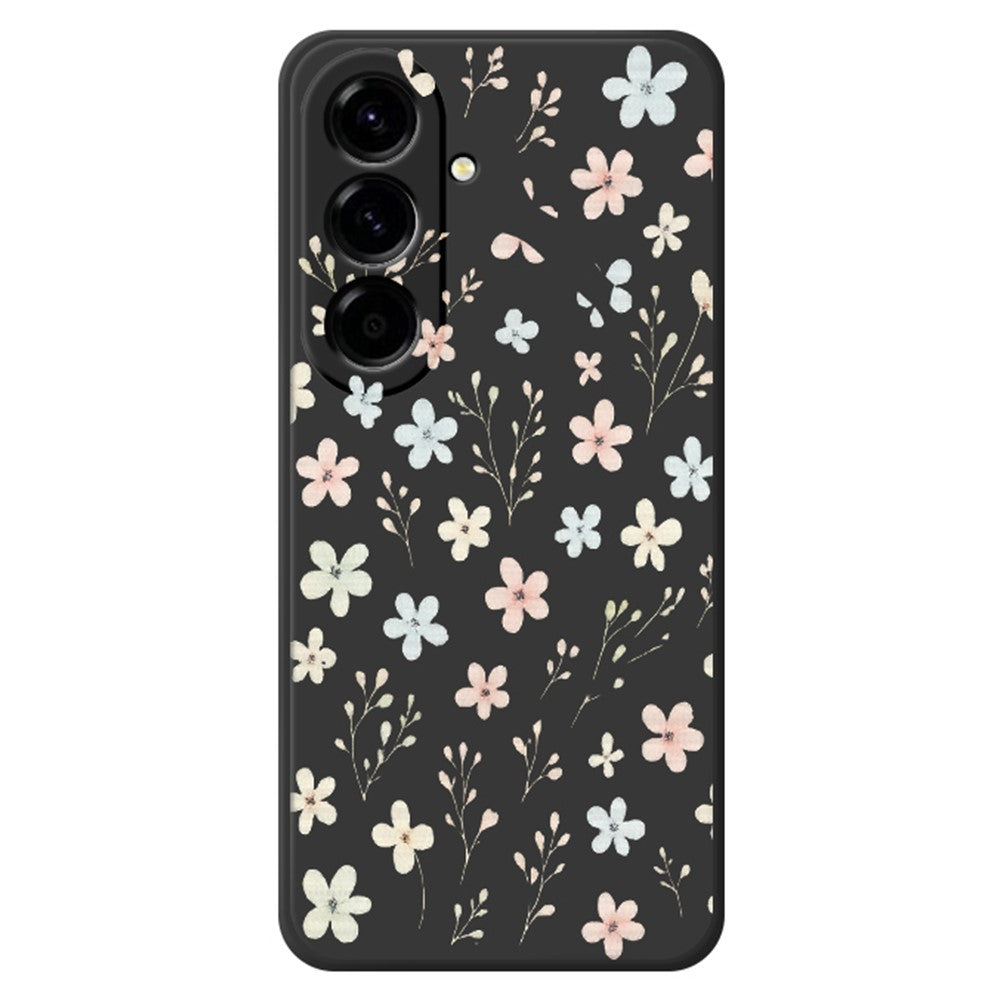 For Samsung Galaxy A27 5G Case Small Flower Branches Pattern Printing Straight Edge TPU Phone Back Cover
