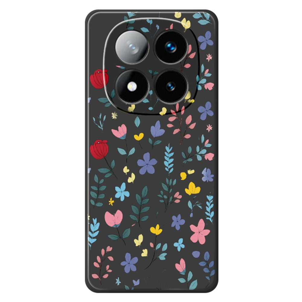 For Xiaomi Redmi Note 15 5G (Global)  /  Poco M8 5G Case Colorful Flower Branches Pattern Printing Straight Edge TPU Phone Back Cover