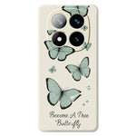 For Xiaomi Redmi Note 15 5G (Global)  /  Poco M8 5G Case Green Butterfly Pattern Printing Straight Edge TPU Phone Back Cover