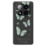 For Xiaomi Redmi Note 15 5G (Global)  /  Poco M8 5G Case Green Butterfly Pattern Printing Straight Edge TPU Phone Back Cover