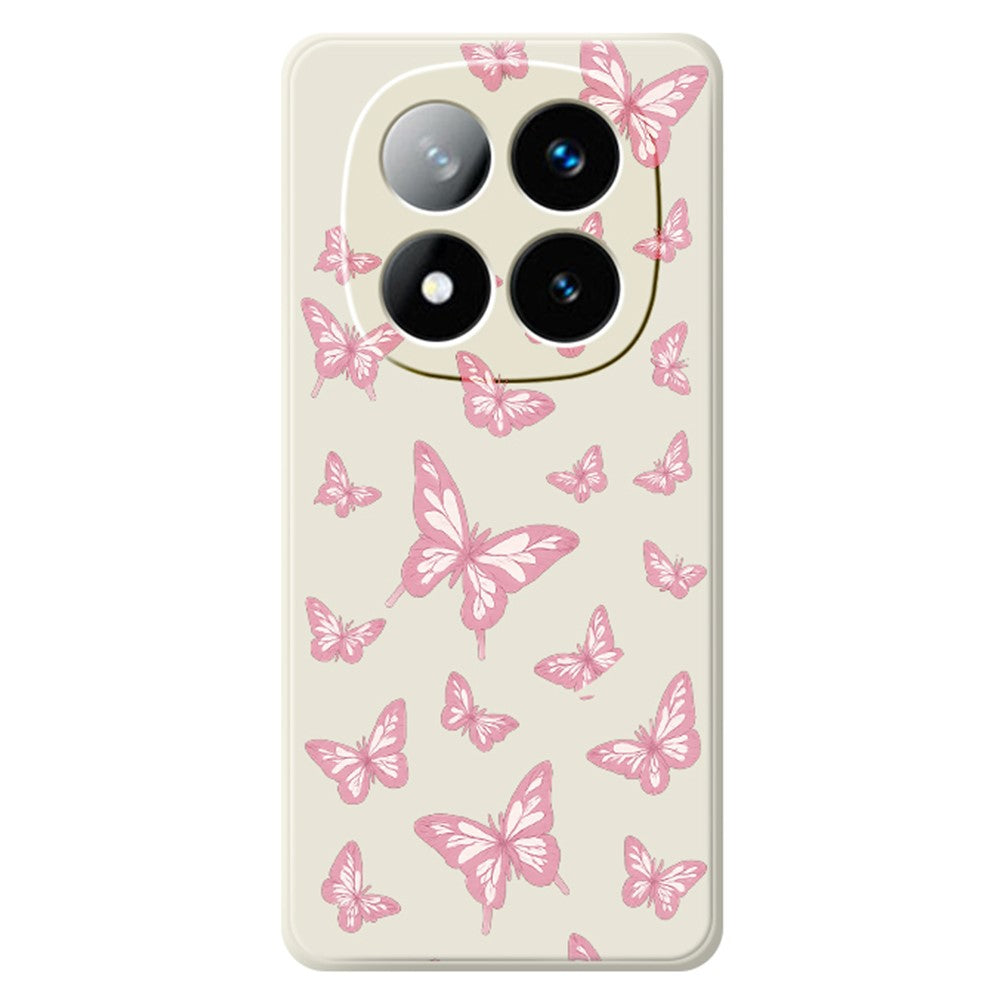 For Xiaomi Redmi Note 15 5G (Global)  /  Poco M8 5G Case Pink Butterflies Pattern Printing Straight Edge TPU Phone Back Cover
