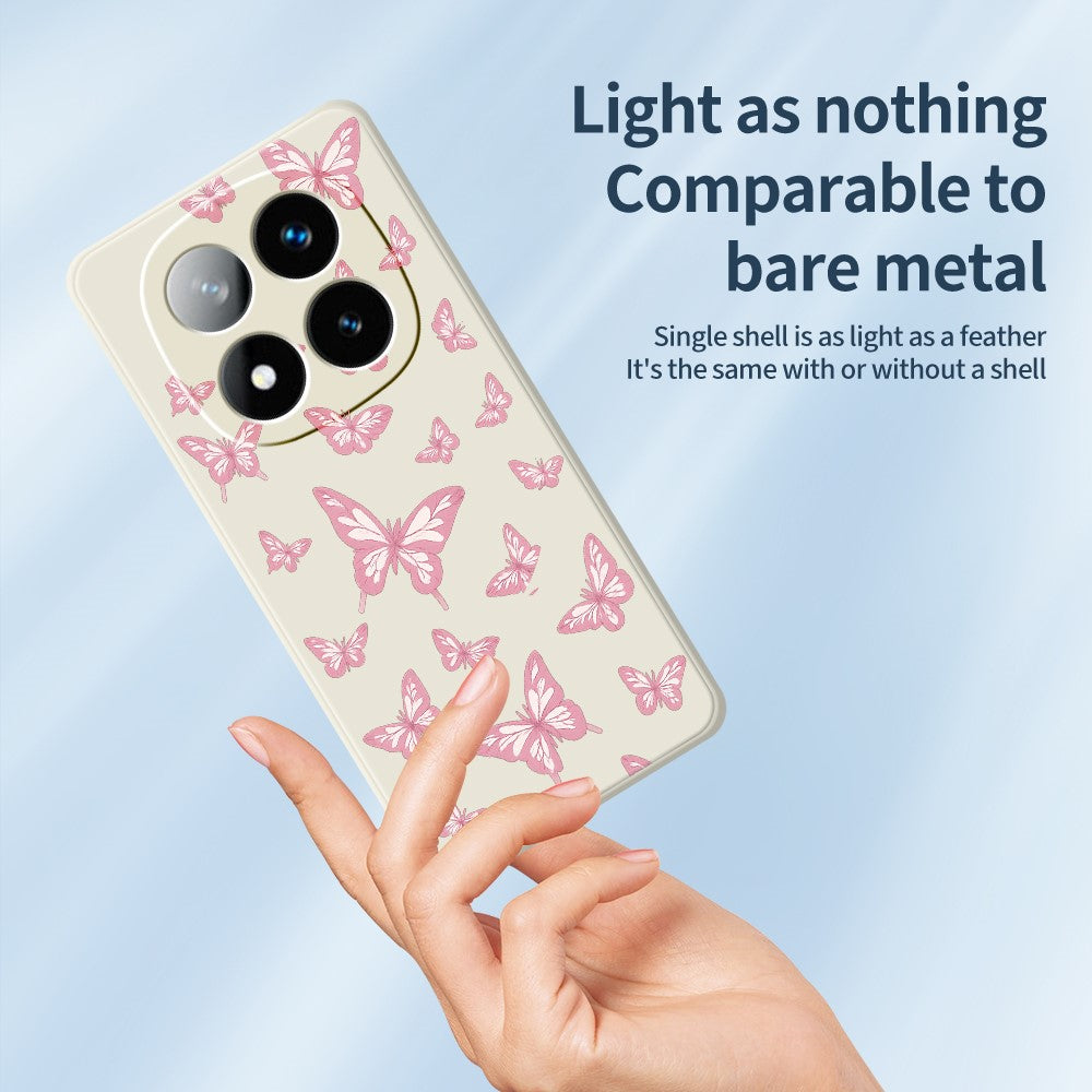 For Xiaomi Redmi Note 15 5G (Global)  /  Poco M8 5G Case Pink Butterflies Pattern Printing Straight Edge TPU Phone Back Cover