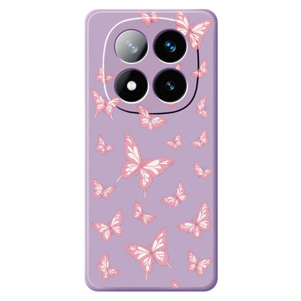 For Xiaomi Redmi Note 15 5G (Global)  /  Poco M8 5G Case Pink Butterflies Pattern Printing Straight Edge TPU Phone Back Cover