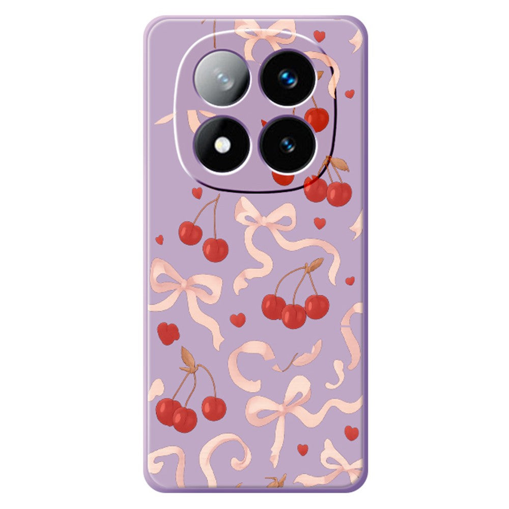 For Xiaomi Redmi Note 15 5G (Global)  /  Poco M8 5G Case Big Bow Cherry Pattern Printing Straight Edge TPU Phone Back Cover