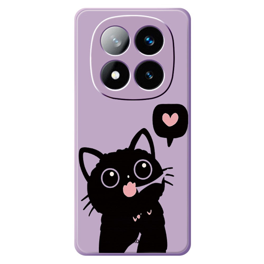 For Xiaomi Redmi Note 15 5G (Global)  /  Poco M8 5G Case Love Black Cat Pattern Printing Straight Edge TPU Phone Back Cover