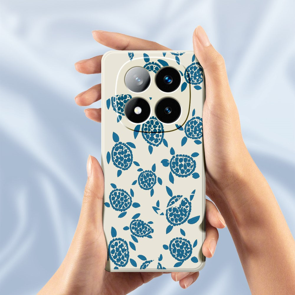 For Xiaomi Redmi Note 15 5G (Global)  /  Poco M8 5G Case Blue Turtle Pattern Printing Straight Edge TPU Phone Back Cover