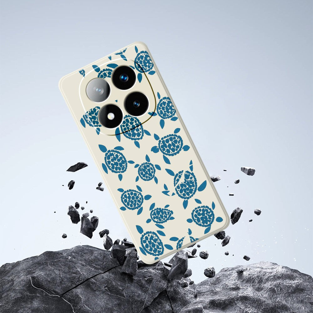 For Xiaomi Redmi Note 15 5G (Global)  /  Poco M8 5G Case Blue Turtle Pattern Printing Straight Edge TPU Phone Back Cover