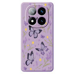 For Xiaomi Redmi Note 15 5G (Global)  /  Poco M8 5G Case Purple Butterflies Pattern Printing Straight Edge TPU Phone Back Cover