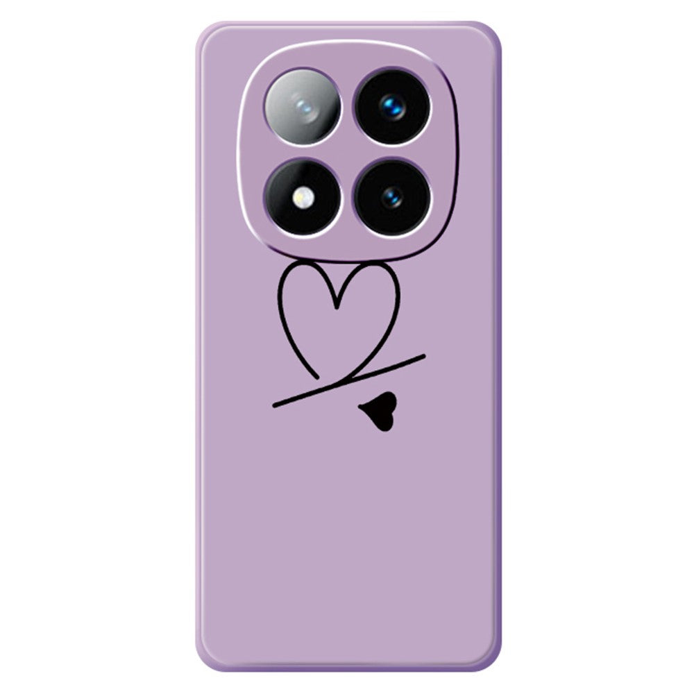 For Xiaomi Redmi Note 15 5G (Global)  /  Poco M8 5G Case Black Love Pattern Printing Straight Edge TPU Phone Back Cover