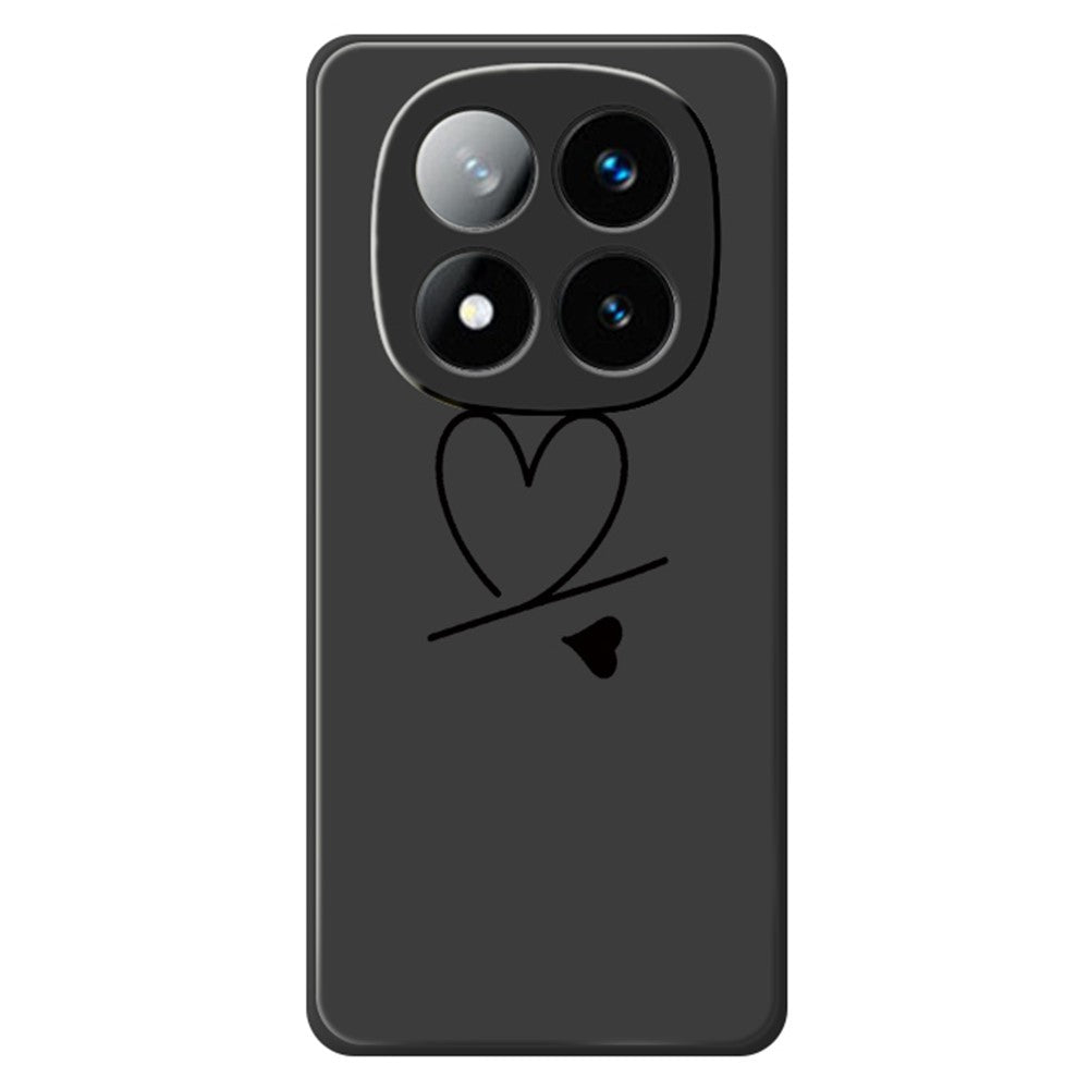 For Xiaomi Redmi Note 15 5G (Global)  /  Poco M8 5G Case Black Love Pattern Printing Straight Edge TPU Phone Back Cover